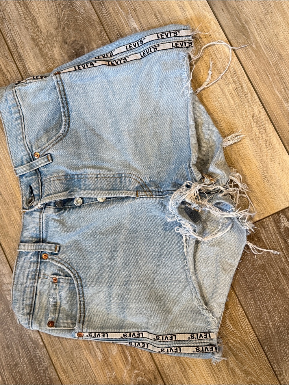 Levi's Light Blue Denim Shorts with Contrast Stitching